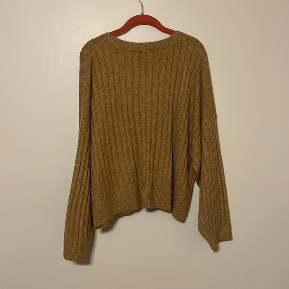 A New Day Tan Cardigan Cozy Knit Sweater - Picture 4 of 4